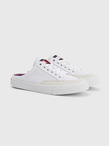 Női Tommy Hilfiger Flag Mule Alkalmi Cipő Fehér | HU 587BEX
